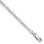 Sterling Silver Rhodium-plated 2.5mm Figaro Chain Anklet