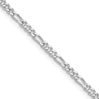 Sterling Silver Rhodium-plated 2.5mm Figaro Chain Necklace