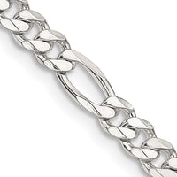 Sterling Silver 4.5mm Figaro Chain Necklace