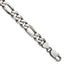 Sterling Silver Antiqued 7.75mm Figaro Chain Bracelet