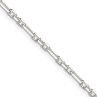 Sterling Silver D/C 3mm 3 Short Plus 1 Long Cable Link Chain Necklace