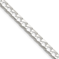 Sterling Silver Polished and D/C 5mm Flat Curb Link Chain Necklace