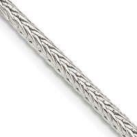 Sterling Silver 2.5mm Diamond-cut Round Franco Chain Necklace