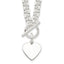 Sterling Silver Engraveable Heart Disc on Fancy Link Toggle 18in Necklace - Larson Jewelers