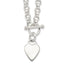 Sterling Silver Engraveable Heart Disc on Fancy Link Toggle Necklace - Larson Jewelers