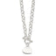 Sterling Silver Engraveable Heart Disc on Fancy Link Toggle Necklace - Larson Jewelers