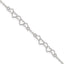 Sterling Silver 10inch Polished Fancy Heart Link Anklet - Larson Jewelers