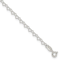 Sterling Silver Fancy Heart Link 9in. Anklet - Larson Jewelers