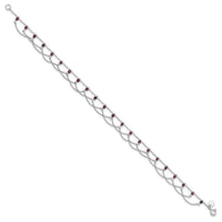 Sterling Silver Rhodolite Garnet Anklet - Larson Jewelers