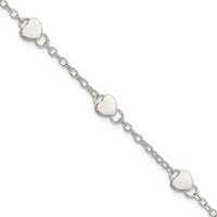 Sterling Silver Heart Childs 5 Inch Plus 1 Inch Ext. Bracelet - Larson Jewelers