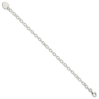 Sterling Silver Engraveable Heart Charm Bracelet - Larson Jewelers