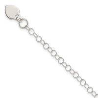 Sterling Silver Heart Charm Childs Bracelet - Larson Jewelers