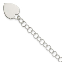 Sterling Silver Engraveable Heart Childs Bracelet - Larson Jewelers