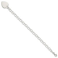 Sterling Silver Engraveable Heart Bracelet - Larson Jewelers