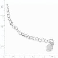 Sterling Silver Heart Link Childs Bracelet - Larson Jewelers