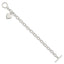 Sterling Silver Dangling Engraveable Heart Charm Bracelet - Larson Jewelers