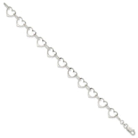 Sterling Silver Heart Link Bracelet - Larson Jewelers