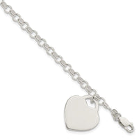 Sterling Silver Polished Engraveable Heart Bracelet - Larson Jewelers