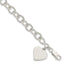 Sterling Silver Engraveable Heart Fancy Link Bracelet - Larson Jewelers