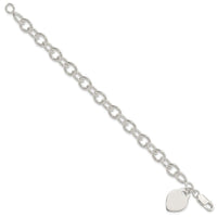 Sterling Silver Polished Engraveable Heart Bracelet - Larson Jewelers