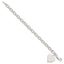 Sterling Silver Engraveable Heart Fancy Link Bracelet - Larson Jewelers