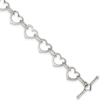 Sterling Silver Heart and Circle Link Bracelet - Larson Jewelers