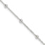 Sterling Silver 1mm Beaded Chain 10in Plus 1in ext. Anklet