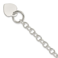 Sterling Silver Engraveable Heart Disc Toggle Bracelet - Larson Jewelers