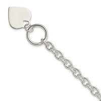 Sterling Silver Engraveable Heart Toggle Bracelet - Larson Jewelers