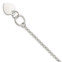 Sterling Silver Fancy Engraveable Heart Bracelet - Larson Jewelers