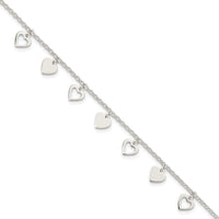 Sterling Silver w/ Hearts Bracelet - Larson Jewelers