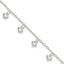 Sterling Silver Polished Puffed Heart 9in Anklet - Larson Jewelers