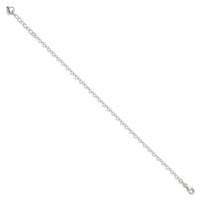 Sterling Silver Polished Puffed Heart 9in Plus 1in ext. Anklet - Larson Jewelers