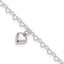 Sterling Silver Polished Fancy Link Puffed Heart 9 in Plus 1in ext. Anklet - Larson Jewelers