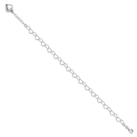 Sterling Silver Polished Puffed Heart 9 in Plus 1in ext. Anklet - Larson Jewelers