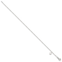 Sterling Silver Heart Dangle Anklet - Larson Jewelers