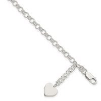 Sterling Silver Heart Dangle Bracelet - Larson Jewelers