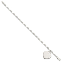 Sterling Silver Engraveable Heart Bracelet - Larson Jewelers