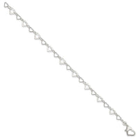 Sterling Silver Linked Heart Bracelet - Larson Jewelers