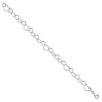 Sterling Silver Polished Fancy Link Heart Bracelet - Larson Jewelers