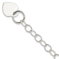 Sterling Silver Toggle Link Engraveable Heart Bracelet - Larson Jewelers