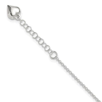 Sterling Silver Polished Heart 9in Plus 1in Ext. Anklet - Larson Jewelers