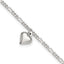 Sterling Silver Polished Heart 9 in Plus 1in ext. Anklet - Larson Jewelers