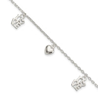 Sterling Silver Heart and LOVE Charm Bracelet - Larson Jewelers