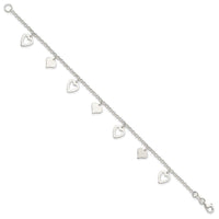 Sterling Silver Polished Heart Bracelet - Larson Jewelers