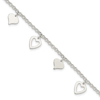 Sterling Silver Polished Heart Bracelet - Larson Jewelers