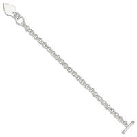 Sterling Silver Polished Heart Bracelet - Larson Jewelers