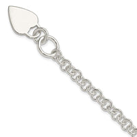 Sterling Silver Polished Heart Bracelet - Larson Jewelers