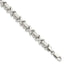 Sterling Silver Polished and Satin X and Hearts Bracelet - Larson Jewelers