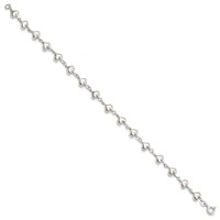 Sterling Silver Polished Heart Link Bracelet - Larson Jewelers